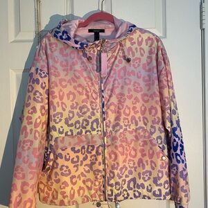 Forever21 Colorful Leopard Print Hooded Jacket